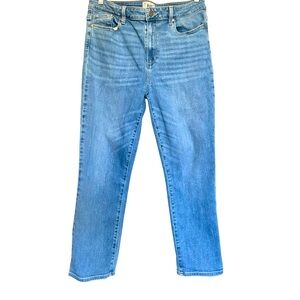 PAIGE Hoxton Slim Cropped Denim Pants High Rise Light Blue Jeans Sz 32